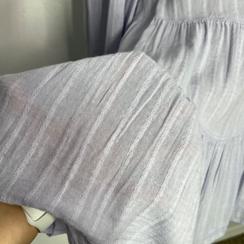 NWT American Eagle Babydoll tiered open Back Boho Bohemian lilac top Size XS - Picture 8 of 10